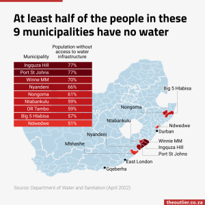 At least half of the people in these 9 municipalities have no water